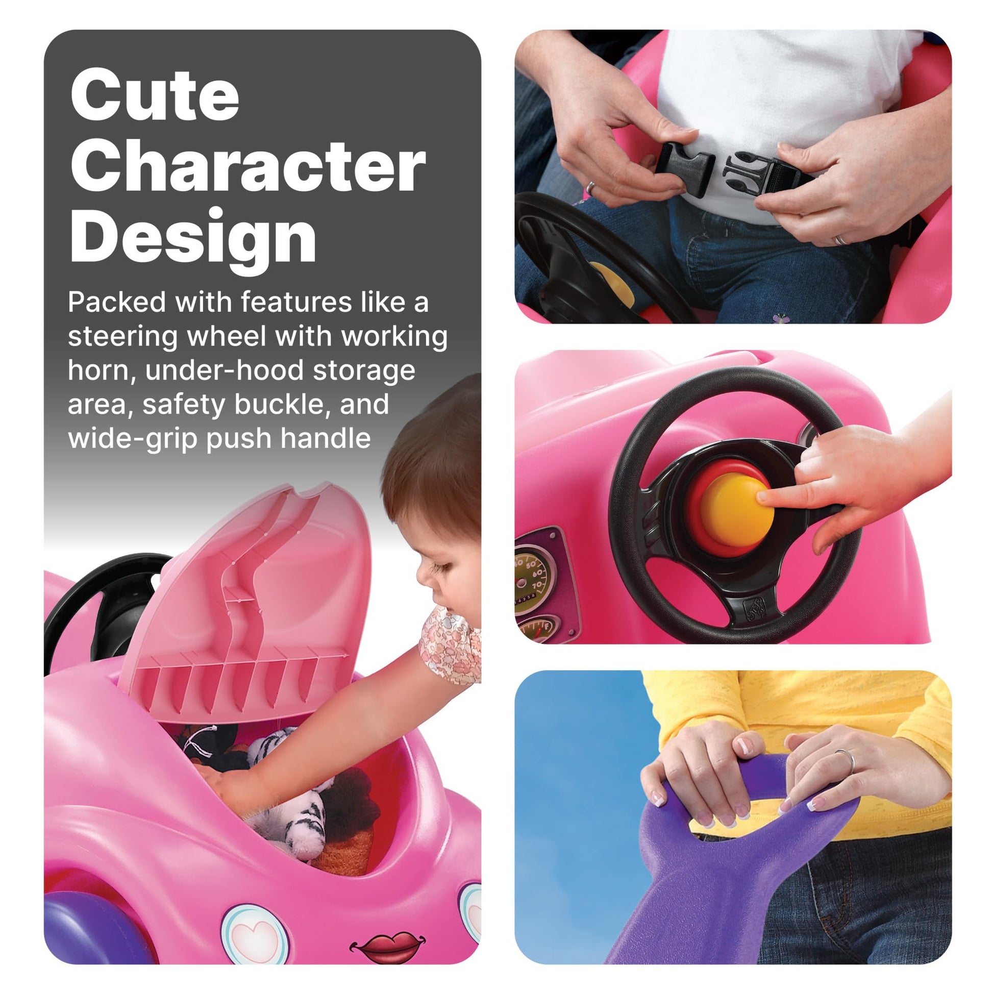 Step2 Push Around Buggy Kids Push Car, Ride On Toy, Stroller Substitute, Includes Seat Belt & Horn