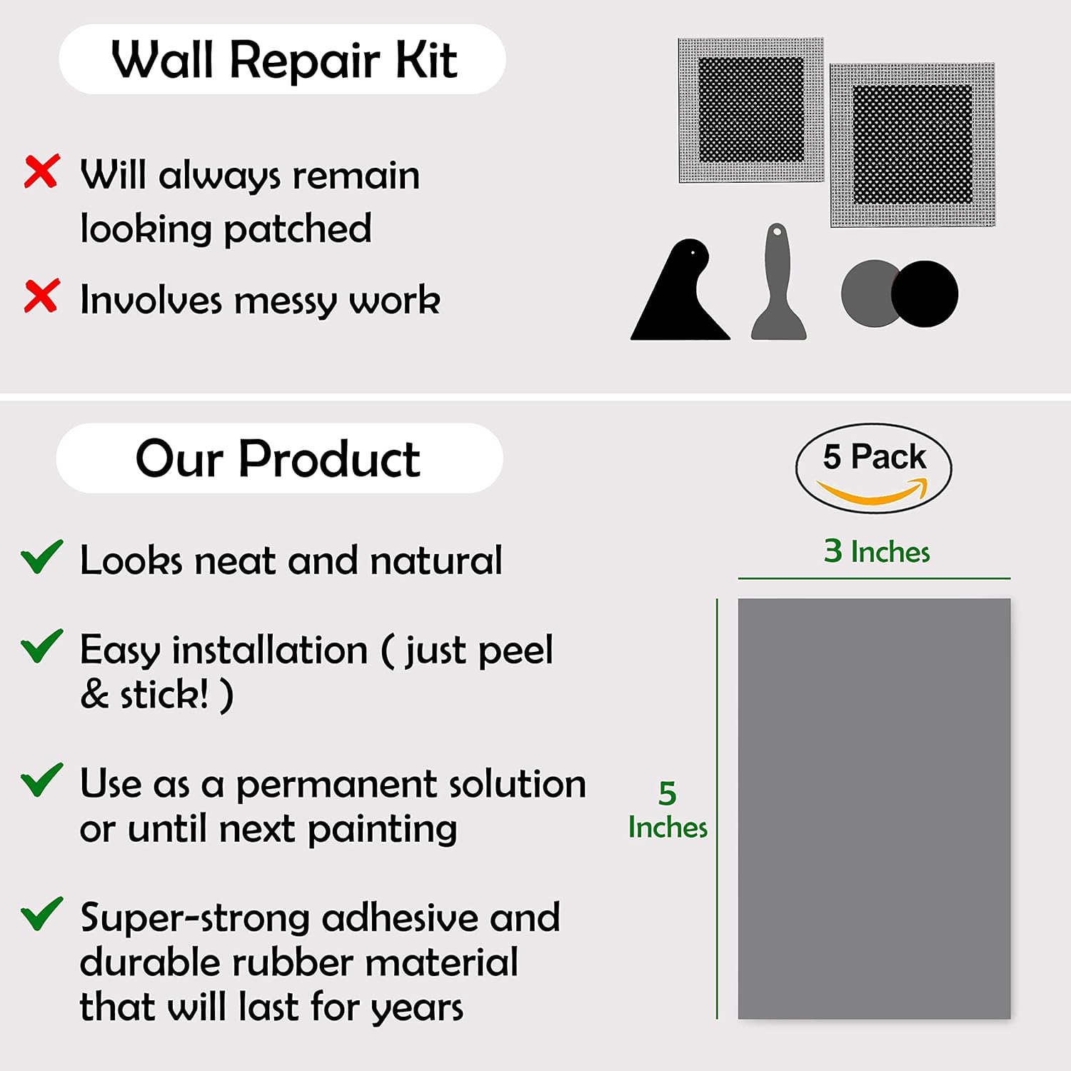 Rubber Bond Self-Adhesive Rubber Wall Outlet Cover Plate 5 Pack - Easy to Apply Peel & Stick