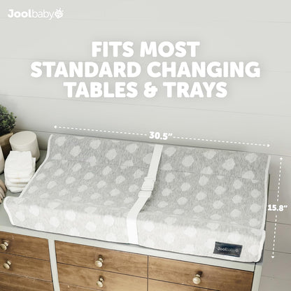 Jool Baby Soft Changing Pad + Washable Cover, Non-Slip - Fits Standard Changing Tables & Dressers