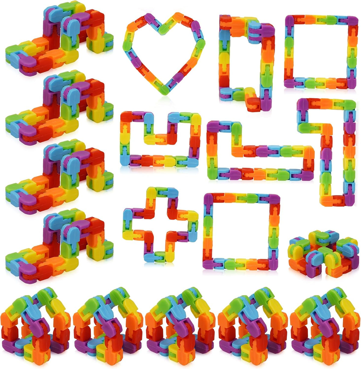 Ganowo 24 Pack Fidget Toy Wacky Tracks Snap and Click Fidgets Sensory Toys Party Favors ,Classroom