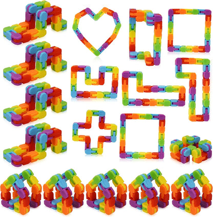 Ganowo 24 Pack Fidget Toy Wacky Tracks Snap and Click Fidgets Sensory Toys Party Favors ,Classroom