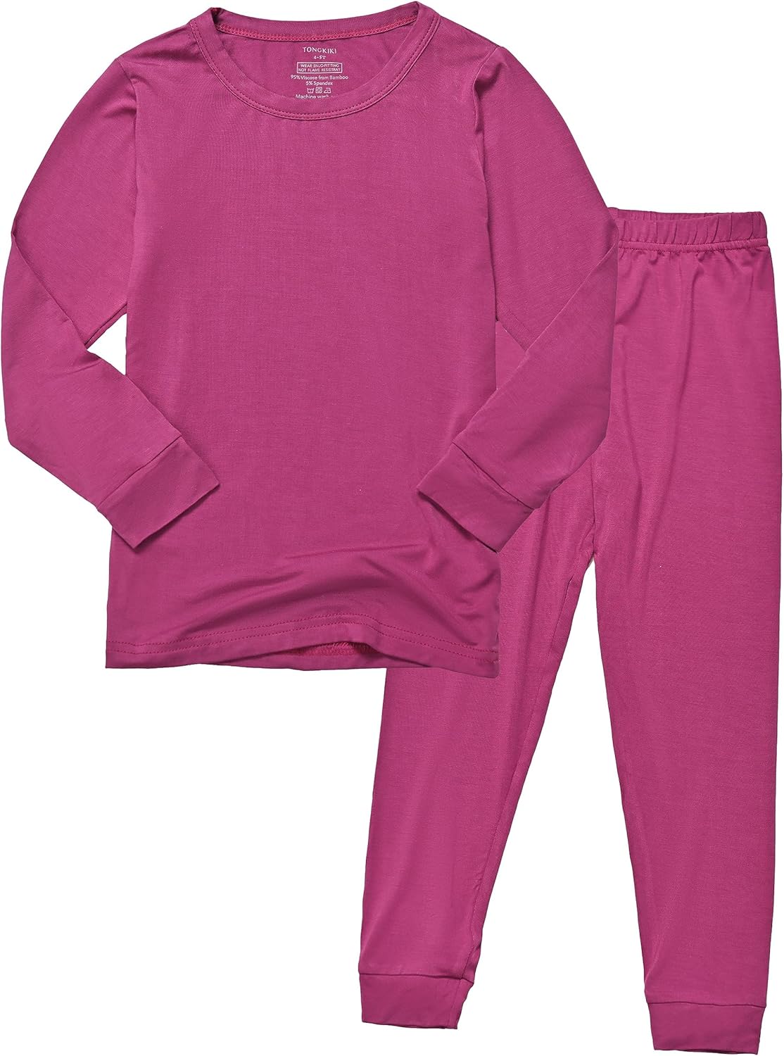 BABY 2T-10Y Toddler Kids Girls Boys Soft Comfy Viscose 2pcs Set Long Sleeve Plain Shirts and Pants