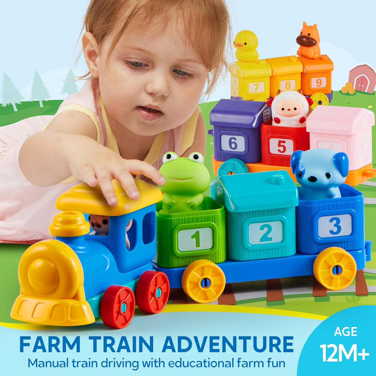 Learning Toy for Toddlers 1 2 3 Years Old, Counting, Matching & Sorting Montessori Learning Farm