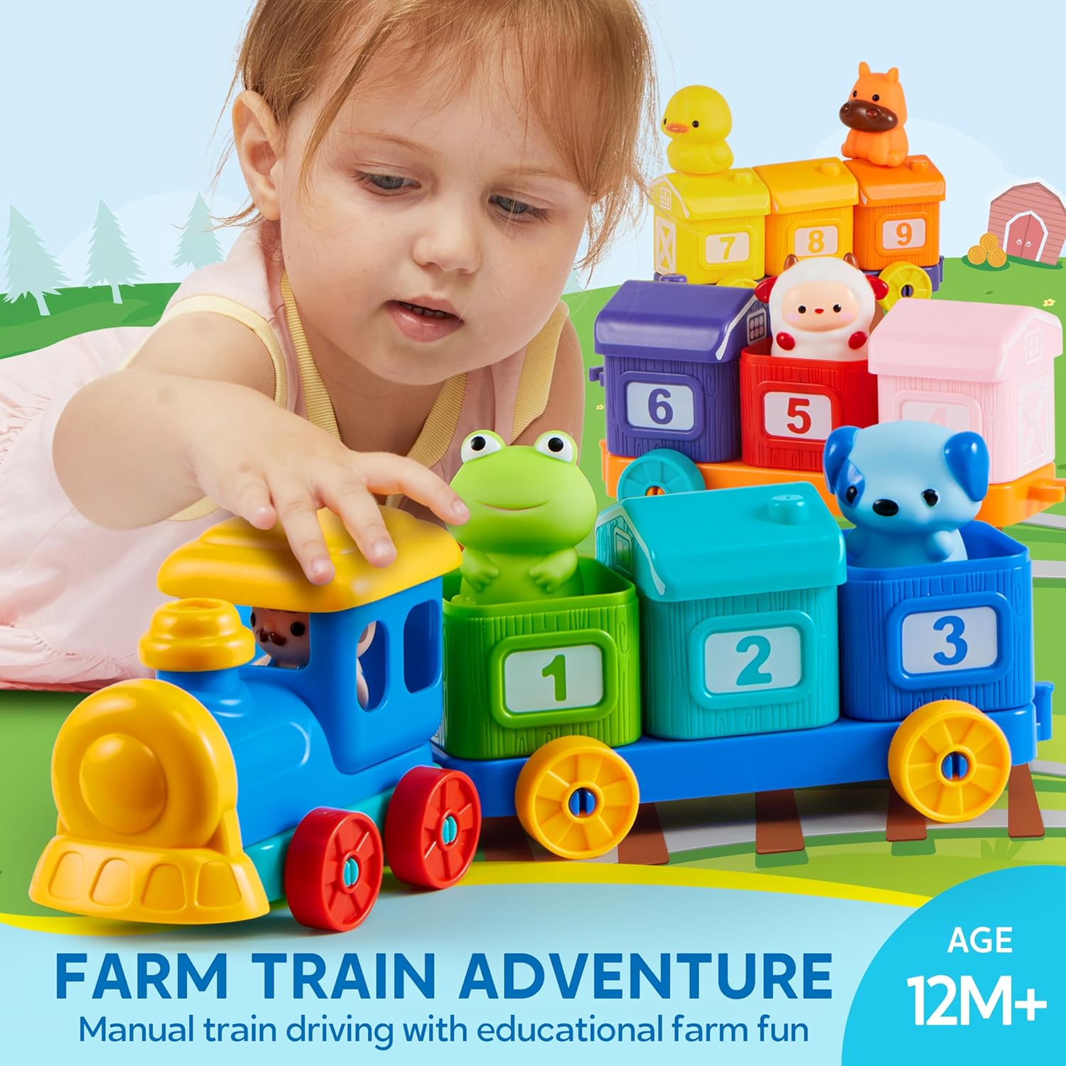 Learning Toy for Toddlers 1 2 3 Years Old, Counting, Matching & Sorting Montessori Learning Farm