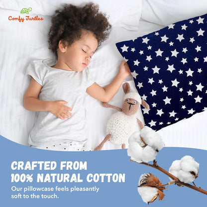 Toddler Pillowcase 13x18 - Cotton Toddler Pillowcase Star, Kids Galaxy Pillow Case for Boys, Baby