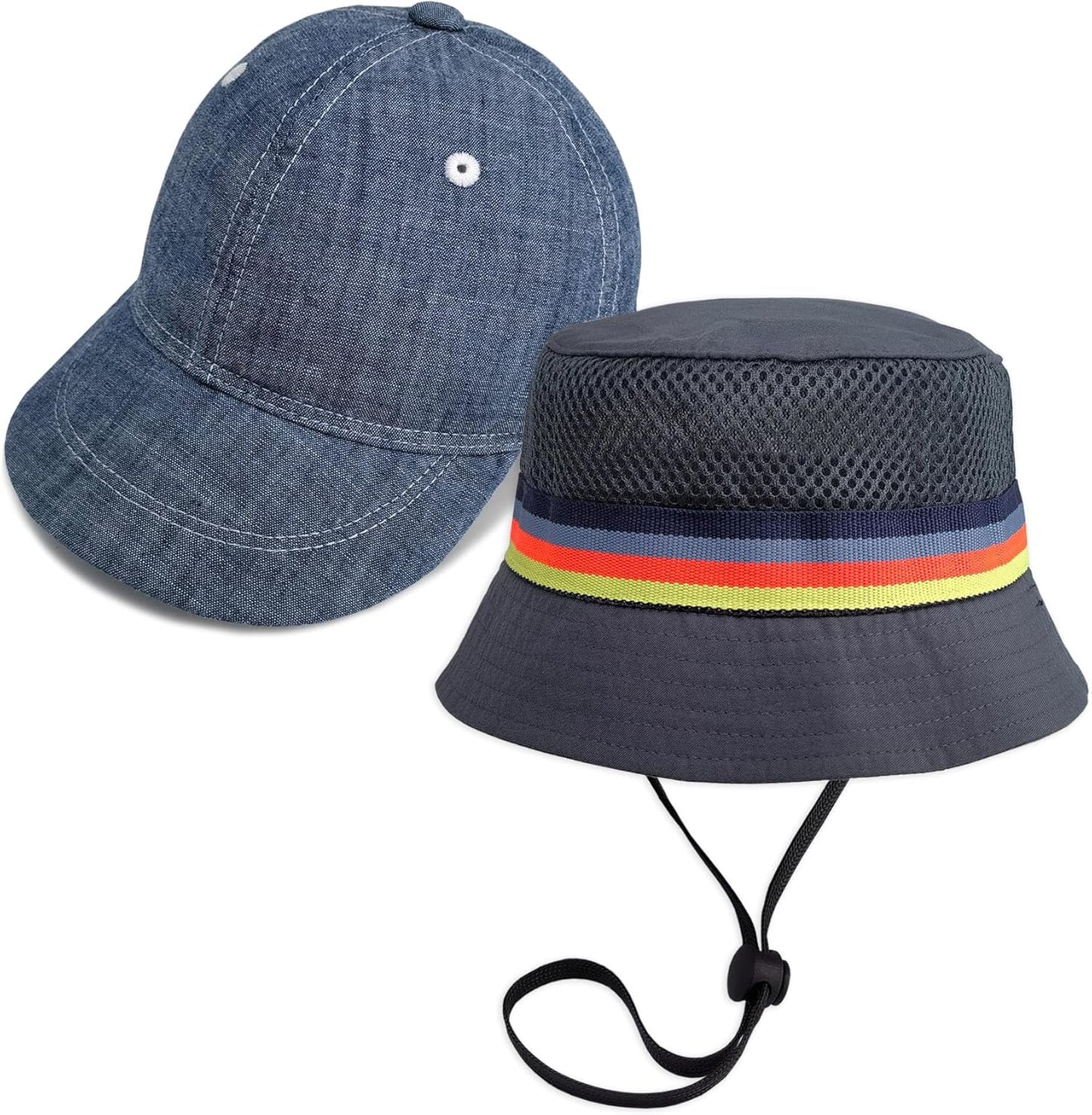 Keepersheep Baby Baseball Cap Infant Sun Hat, Cotton Knit with Soft Brim, Adjustable Soft Newborn