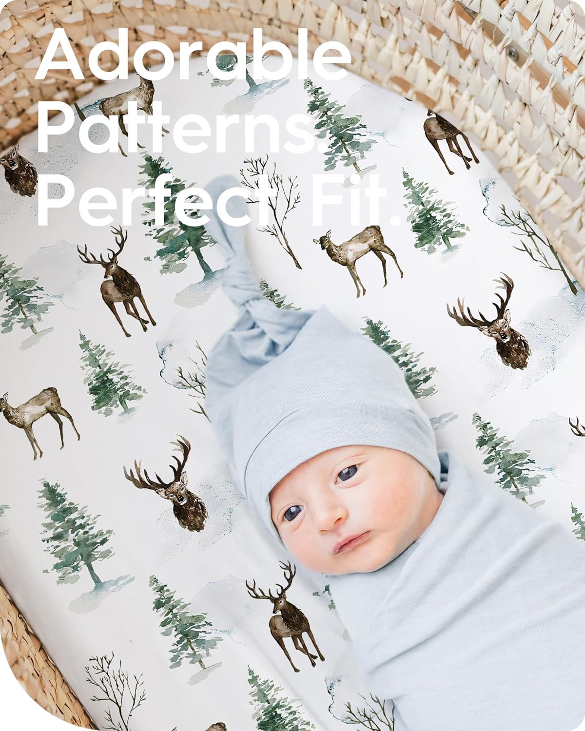 Bassinet Sheets for Baby Boy Girl, TotBasic Buttery Soft Universal Bassinet Fitted Sheet