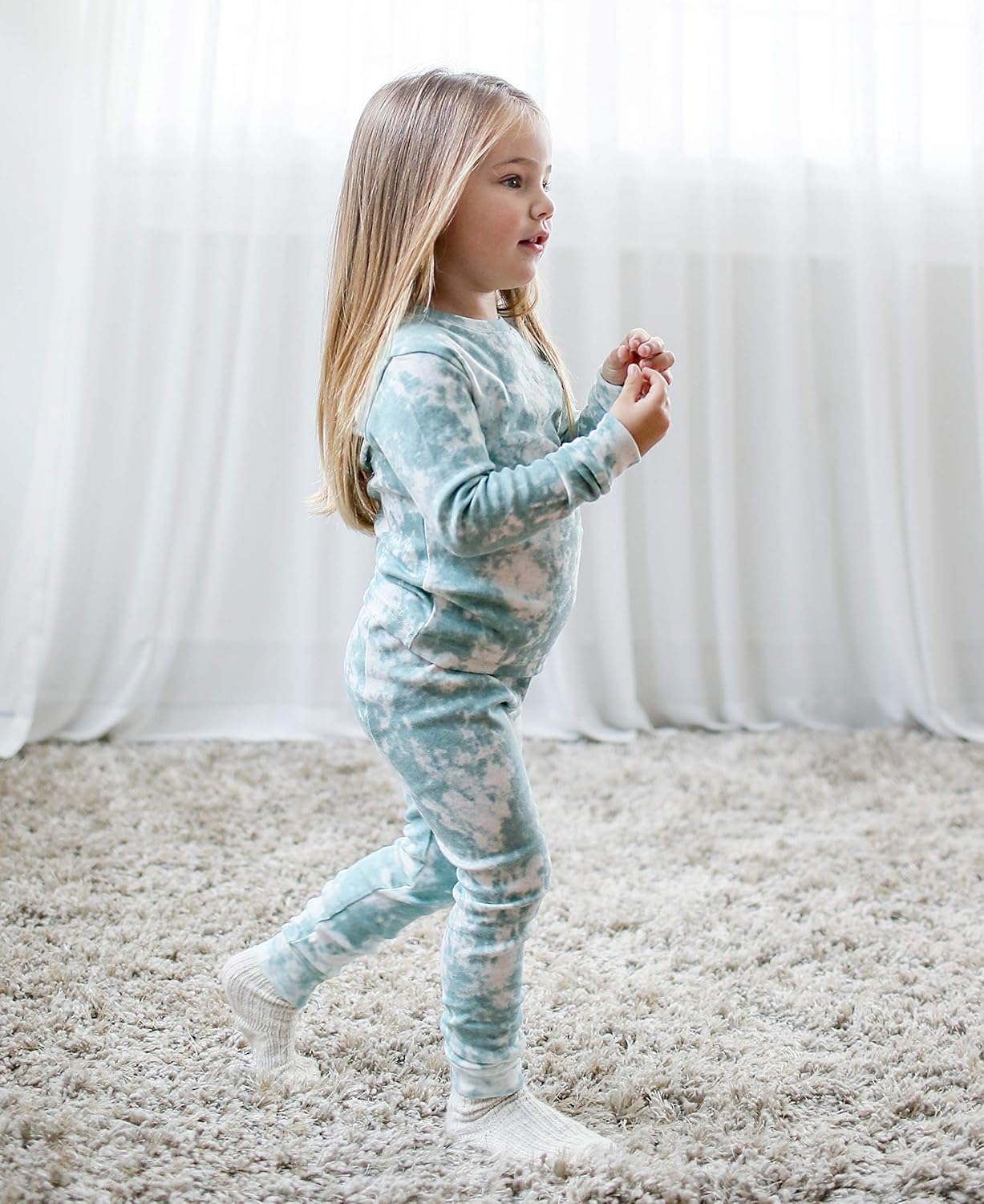 VAENAIT BABY 12M-12Y Toddler Kids Boys Girls 100% Cotton Marbling Tiedye Sung Fit Sleepwear Pajamas