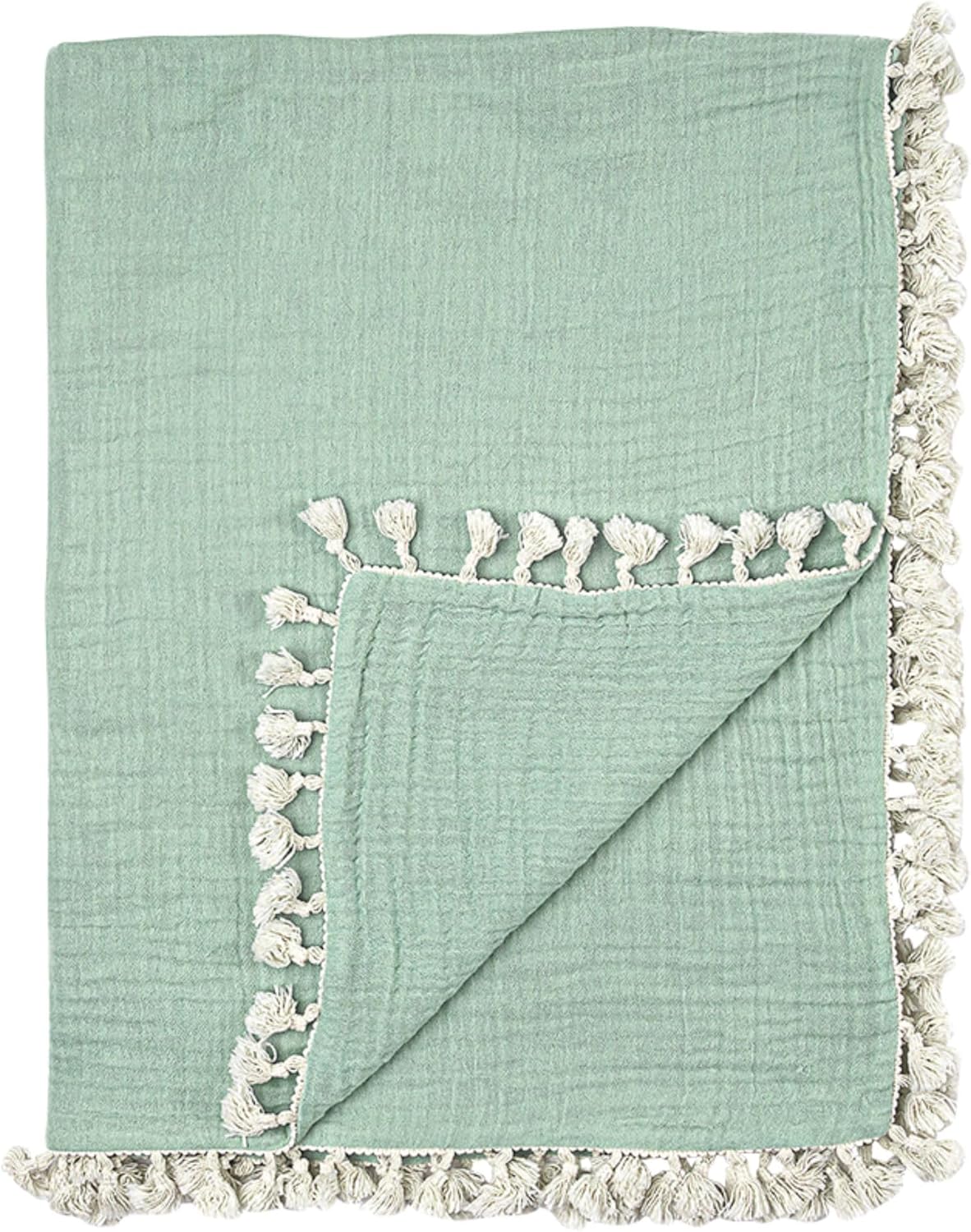 Crane Baby Muslin Swaddle Blanket, Soft Cotton Lightweight Nursery and Stroller Blanket for Baby