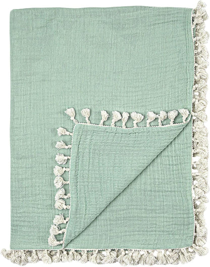 Crane Baby Muslin Swaddle Blanket, Soft Cotton Lightweight Nursery and Stroller Blanket for Baby