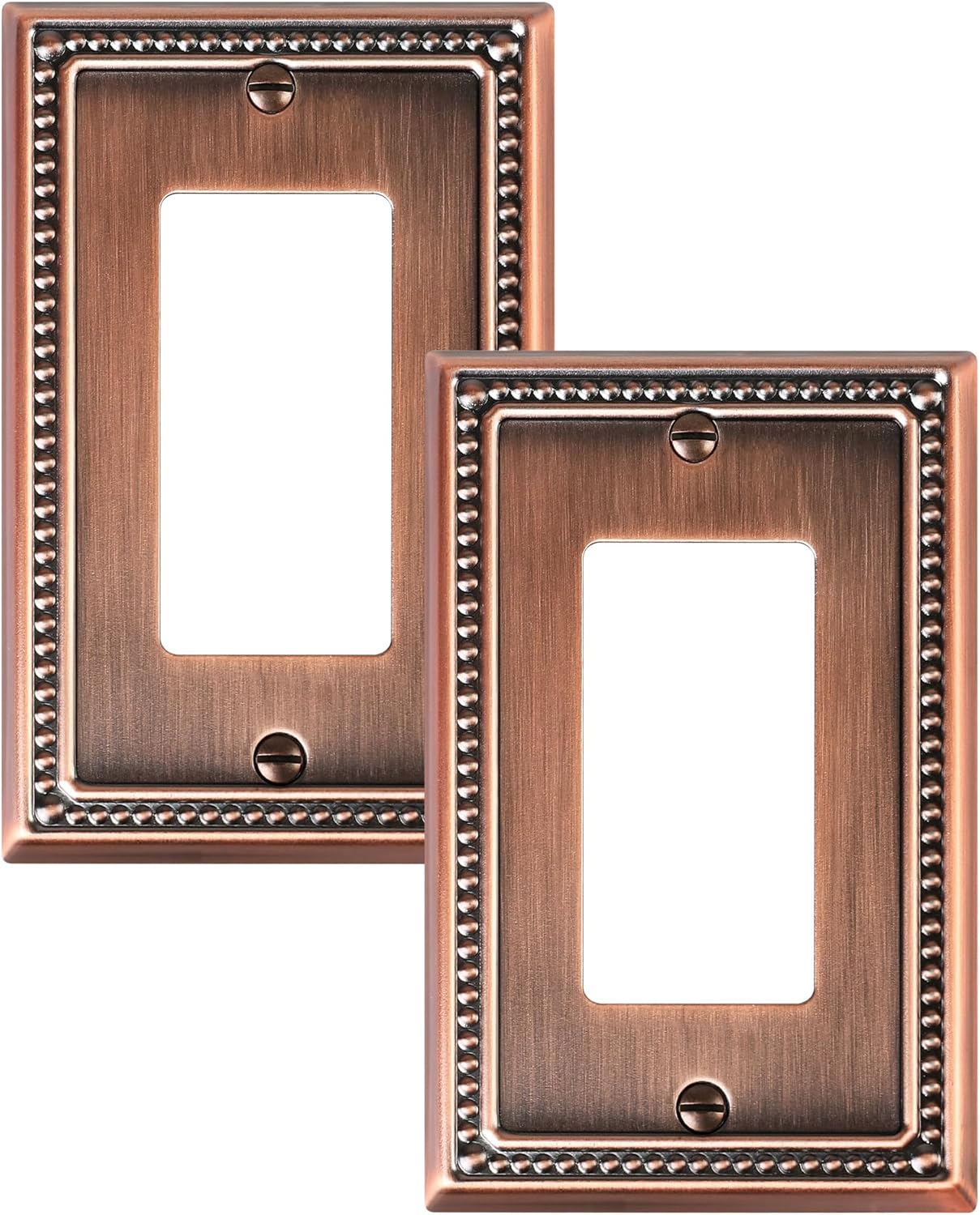 2-Pack Decorator Outlet Cover Plate, Decorative Switch Plates and Outlet Covers, Antique Copper