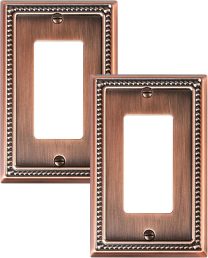 2-Pack Decorator Outlet Cover Plate, Decorative Switch Plates and Outlet Covers, Antique Copper