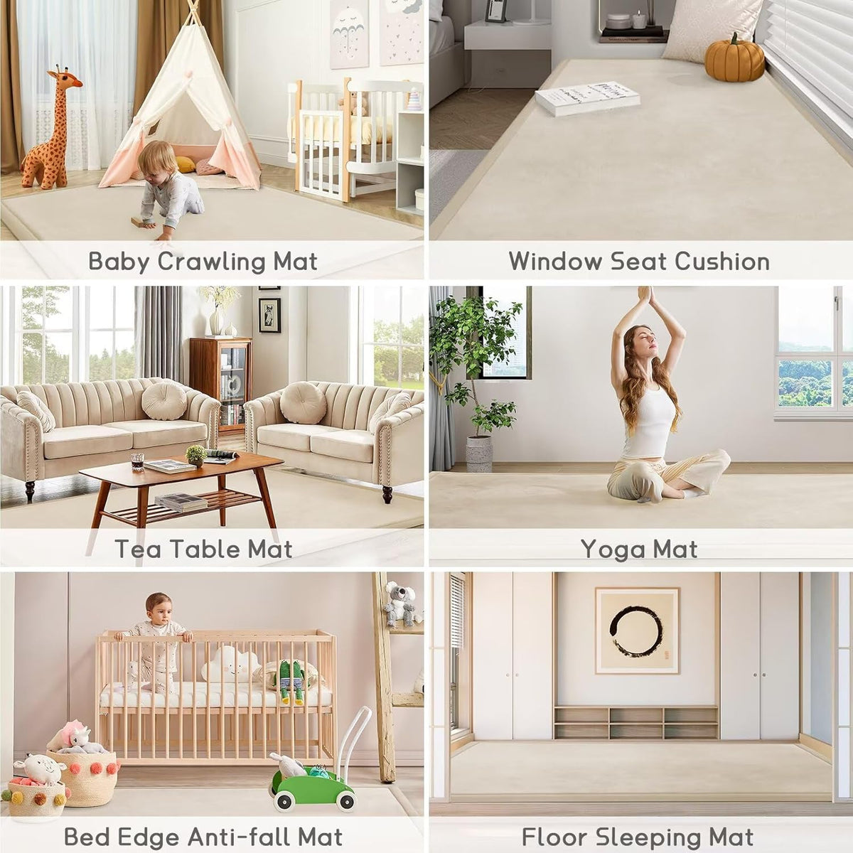 Baby Play Mat for Floor Tummy Time Mat Nursery Rug Muscle Mat Area Rug Playroom Rug Tatami Mat