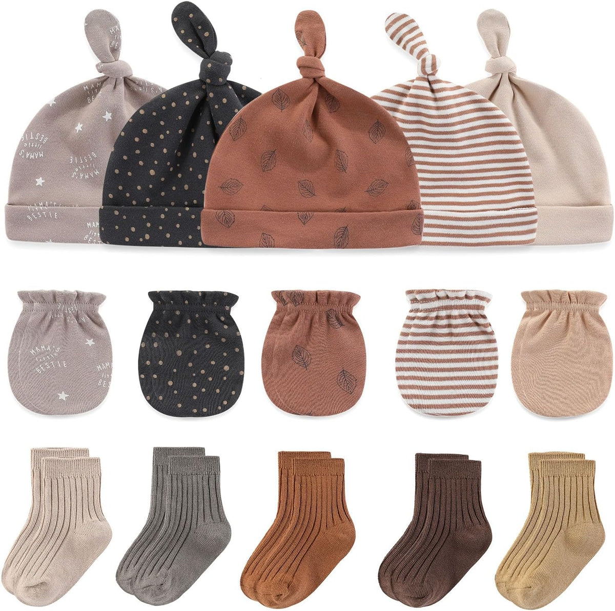 Baby Hats Mittens and Socks Set Cotton Newborn Hat Beanie Soft Infant Girls Boys Caps Gloves 0-6