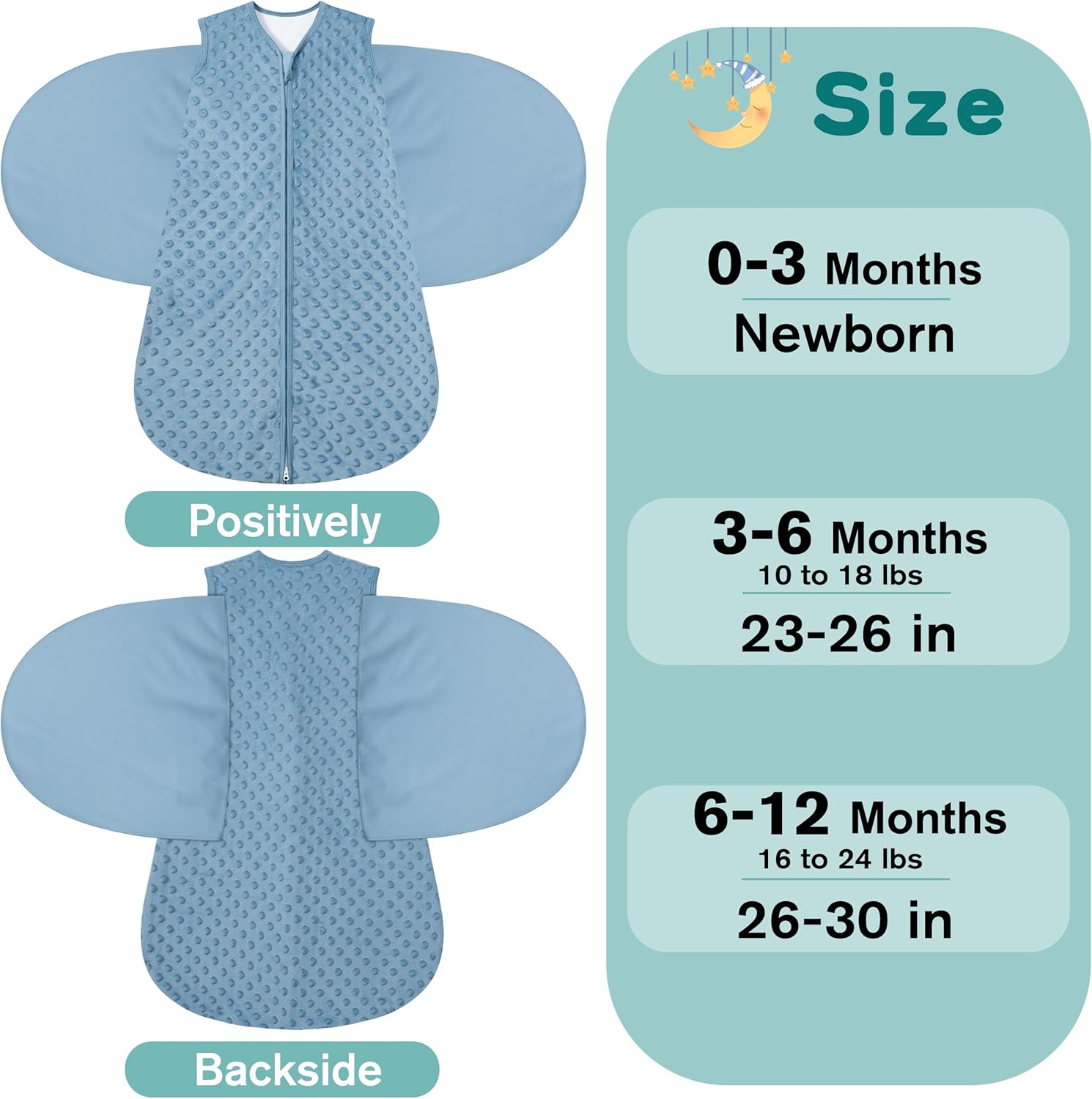 Fleece Newborn Sleep Sack Baby Swaddle,3-Way Adjustable Wearable Blanket,2 Pack Fleece Swaddling