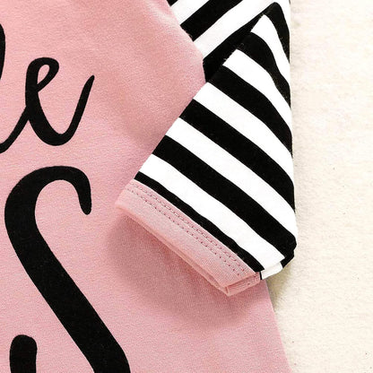 AMAWMW Newborn Baby Girl Little Sister Sleeper Gown Stripe Long Sleeve Nightgown Pajamas Gifts