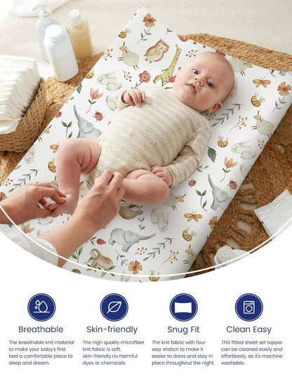 TotAha Changing Pad Cover, Buttery Soft Diaper Changing Pad Covers for Girls Boys, Super Stretchy