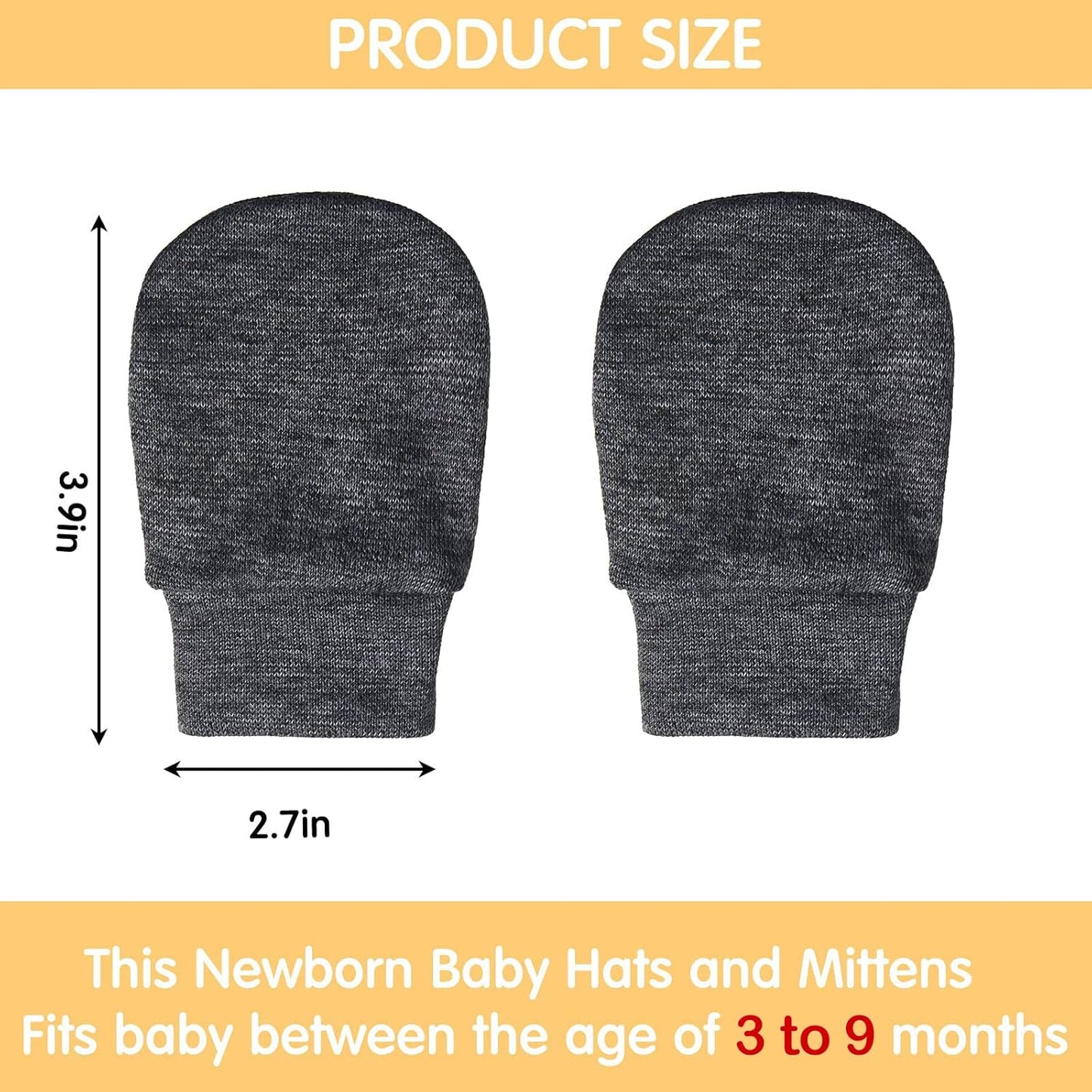 Geyoga 6 Pairs Newborn Baby Mittens No Scratch Gloves Infant Toddler Anti Scratch Essentials Unisex