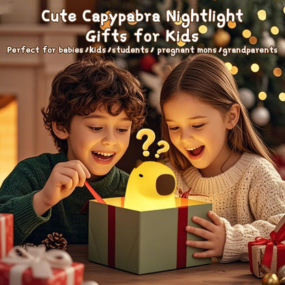 Cute Capybara Night Light, LED Squishy Novelty Animal Night Lamp,2 Levels Dimmable/Timer Nursery