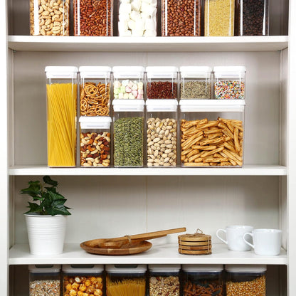 Felli Flip Tite Storage Container with Lid 4" Airtight Ring Seal Top, Stackable Acrylic Canister