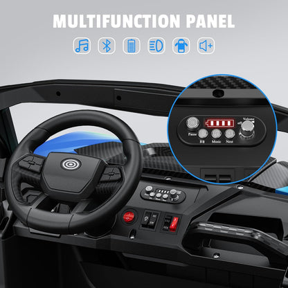24V 2 Seater Ride on Car Truck, 4x200W, EVA Tires, 4WD/2WD, Remote Control, Rainbow Lights, Shock