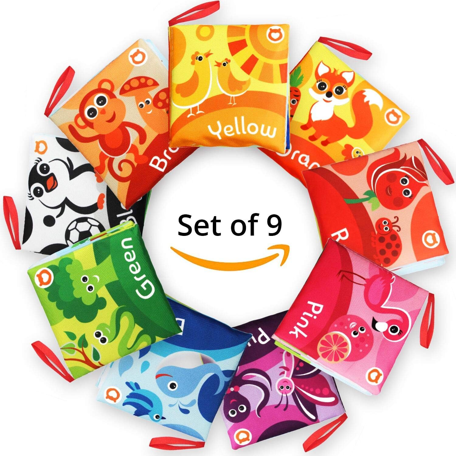 Cloth Books for Babies (Set of 9) - Color Recognition Series. Soft Books for Babies. Touch and Feel