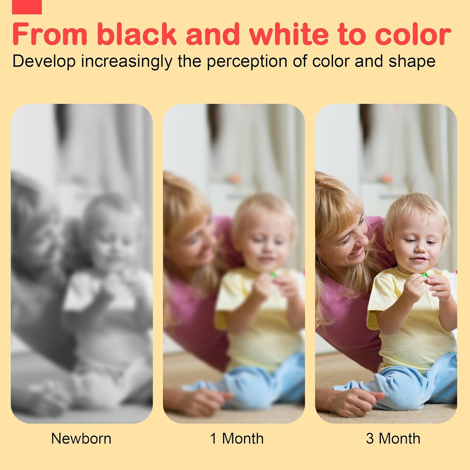 URMYWO Black and White Baby Toys, Tummy Time High Contrast Newborn Toys 0-3 Months, Soft Baby Book