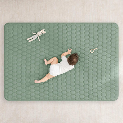 Comfy Cubs Rectangle Kids Play Mat - Medium 48 x 72 inches Soft Quilted Baby Floor Mat with