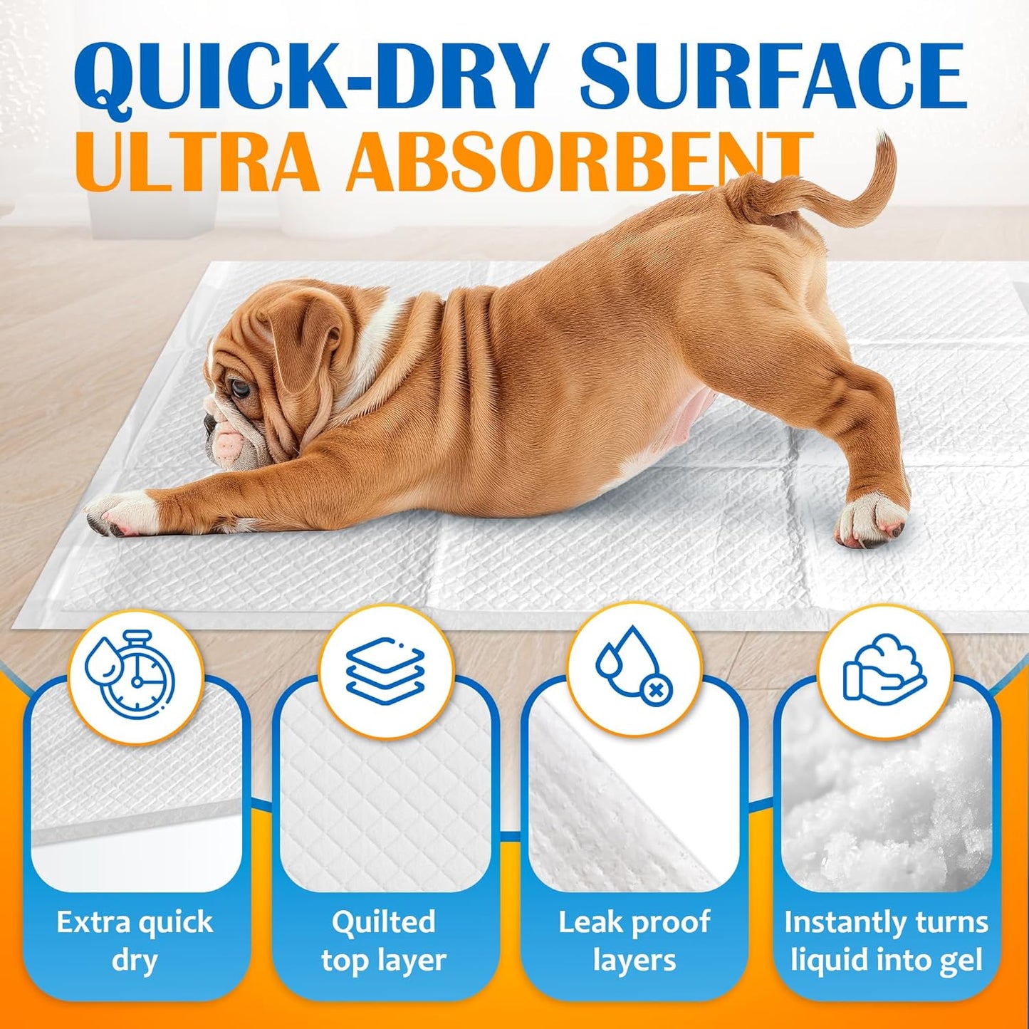 Paws & Claws Premium Disposable Dog Pee Pads – Extra Large 30"x36", 30-Count – 6-Layer Leak-Proof