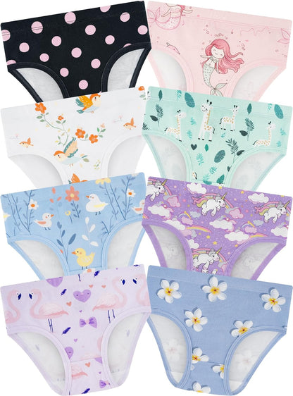 Girls' Underwear,Soft Cotton Tagless Panties for Toddlers' & Little Kids' Comfort,Breathable