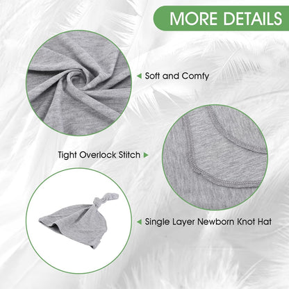 iEvolve Cotton Knitted Baby Swaddle Blanket with Hat Headband Set Newborn Swaddle Wrap Receiving