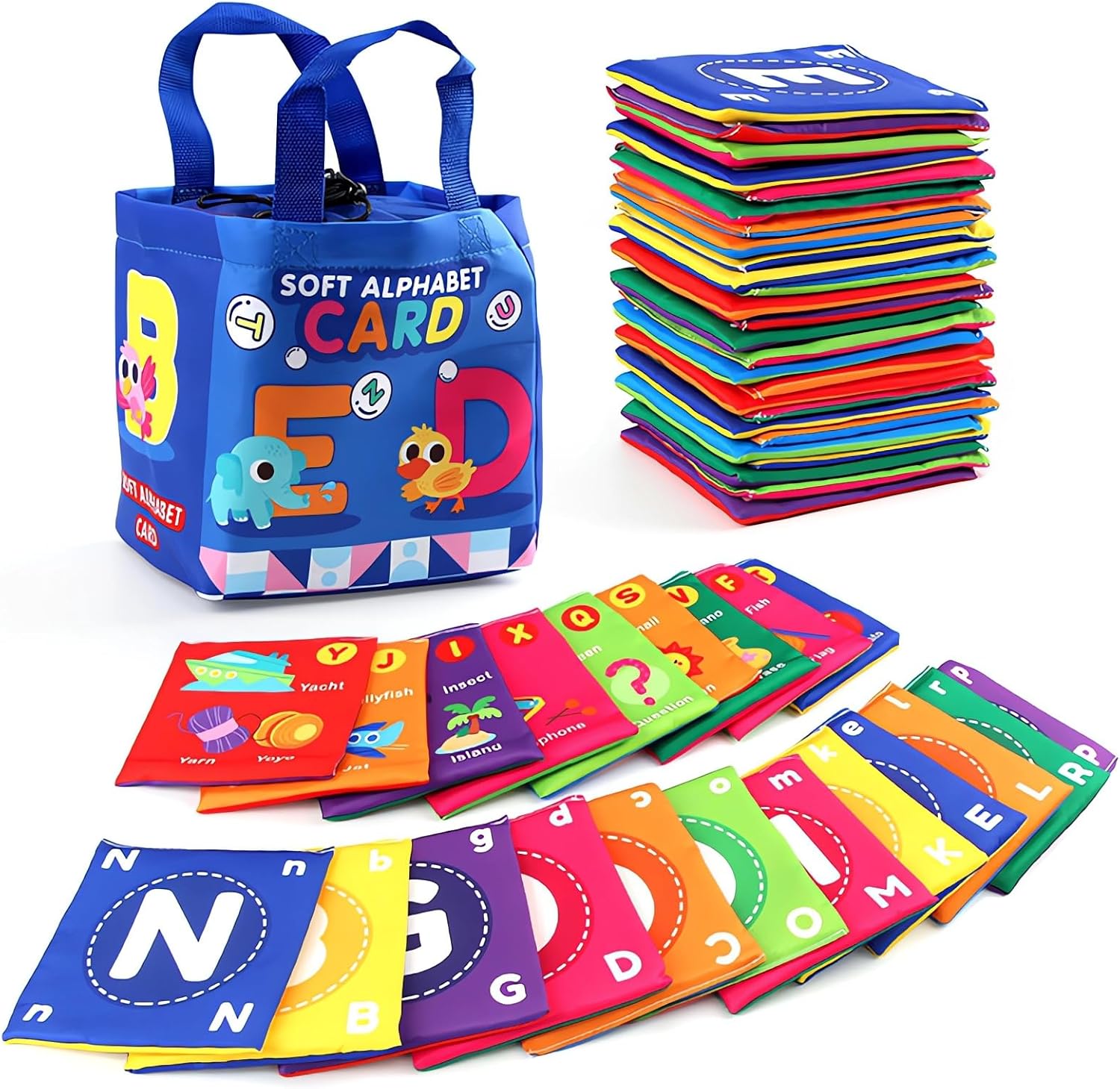 Early Childhood Enlightenment 26 Pieces Toddler Soft Alphabet ABC Letter Number Flash Cards Baby
