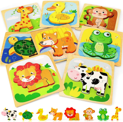 TOY Life Wooden Puzzles for Toddlers 2-4, Montessori Toys for 1 2 3 Year Old Toddler Boys Girls