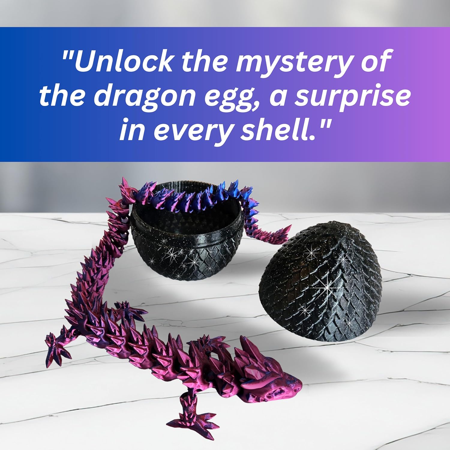 Large 20" Color-Changing Dragon (Improved Design) with Mystic Sparkle Egg, Made in USA