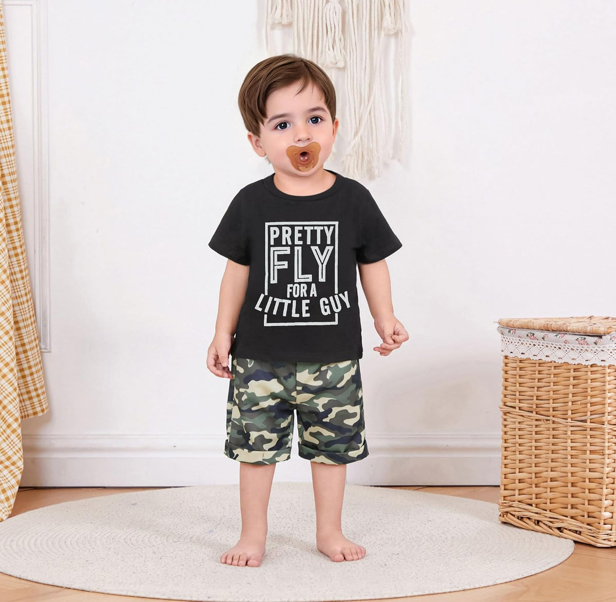 wdehow Toddler Kids Baby Boy Summer Clothes Sets 1T 2T 3T 4T 5T Letter Print Short Sleeve Tops