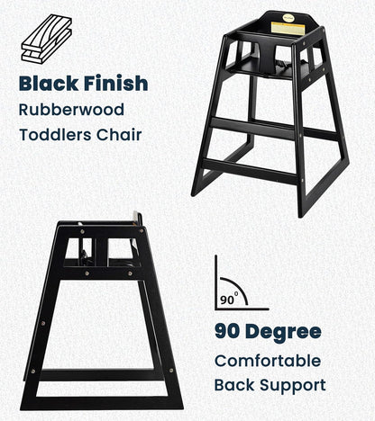 Alpine Wooden High Chairs for Babies and Toddlers with Safety Strap, Commercial Grade Restaurant