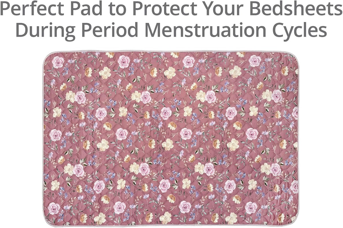 Organic Incontinence Pad for Period - Waterproof Protectors - Reusable Washable Pee Pad - Fits Twin