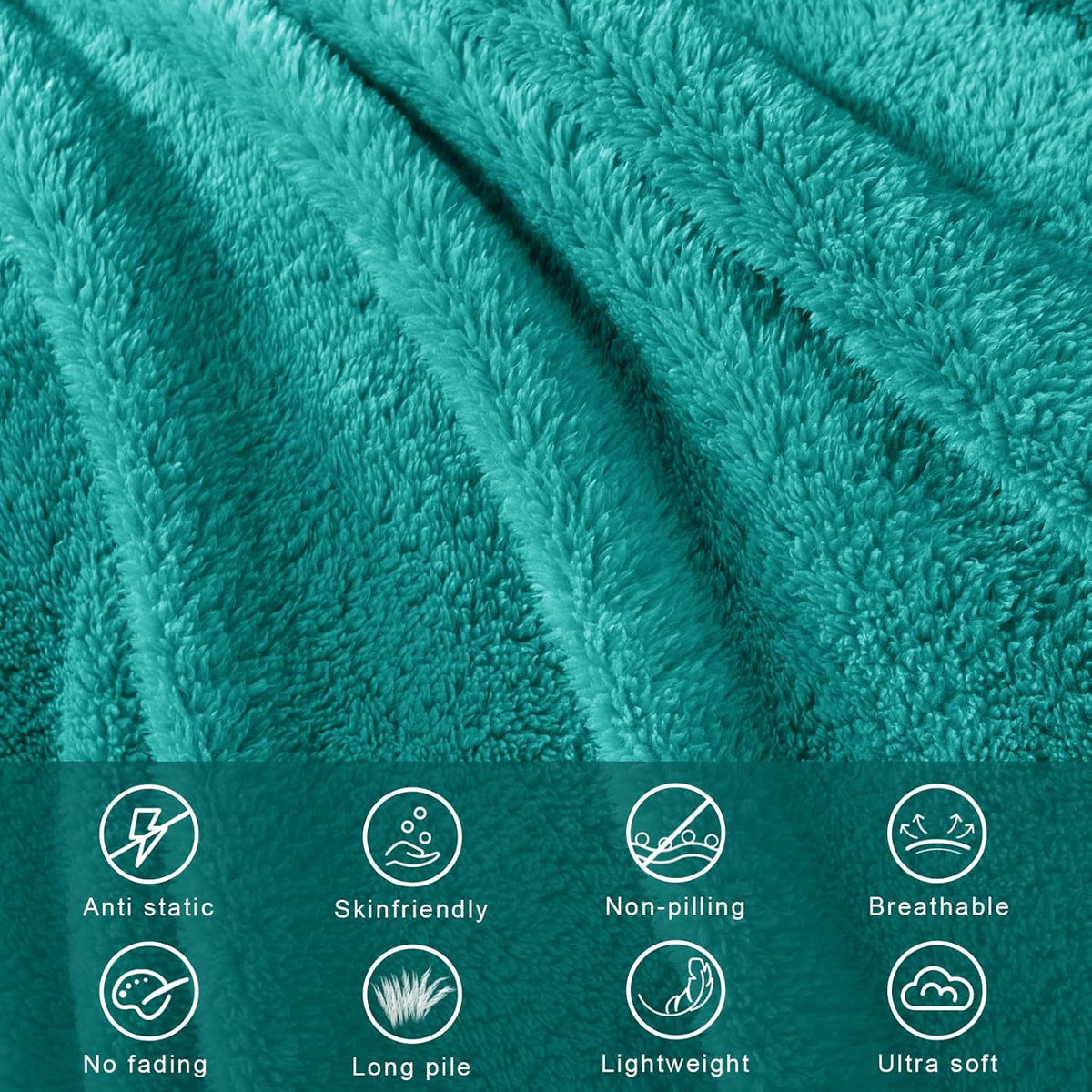 Exclusivo Mezcla Soft Fleece Throw Blanket for Couch, Super Soft Velvet Plush Bed Blanket, Fuzzy