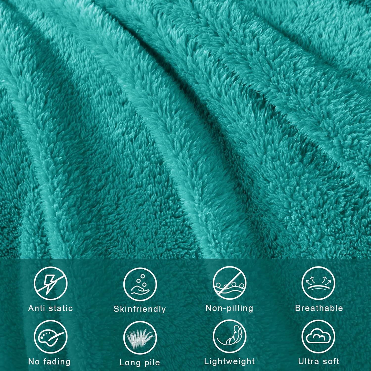 Exclusivo Mezcla Soft Fleece Throw Blanket for Couch, Super Soft Velvet Plush Bed Blanket, Fuzzy