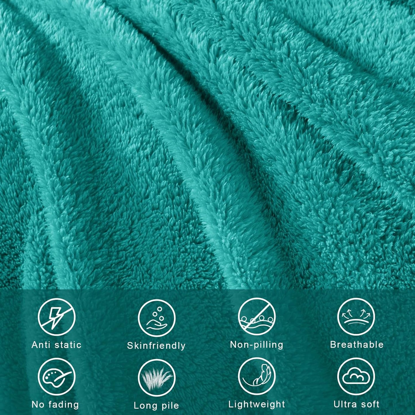 Exclusivo Mezcla Queen Size Flannel Fleece Blanket, Super Soft Velvet Plush Bed Blanket, Fuzzy Cozy