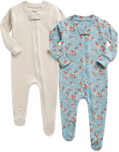 VAENAIT BABY Infant Toddler Boys Girls Footed One-Piece Sleep and Play Premium Modal Pajamas 1-2
