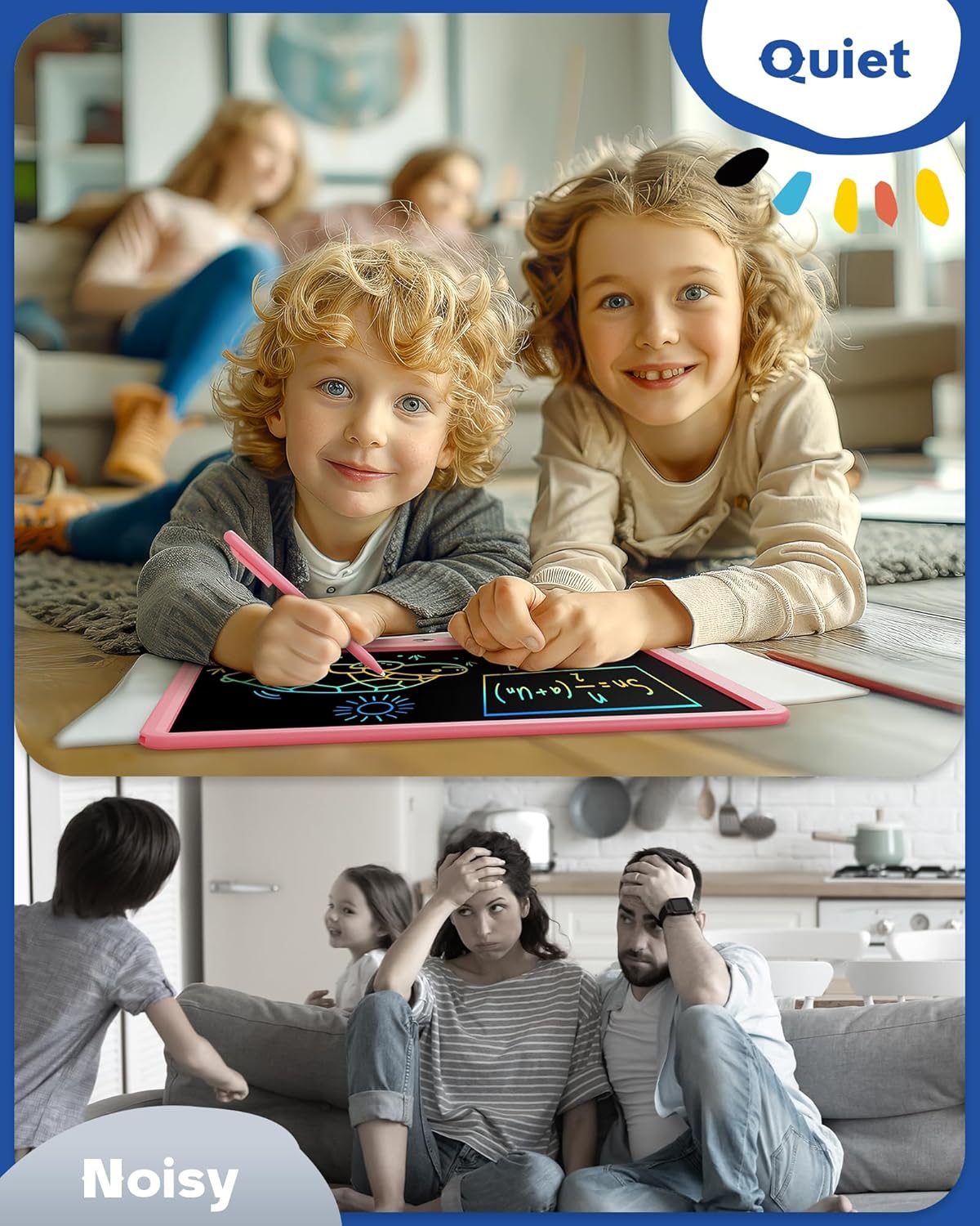 Bravokids 15 Inch LCD Writing Tablet for 3 Year Olds - Electronic Drawing Pad and Doodle Board as