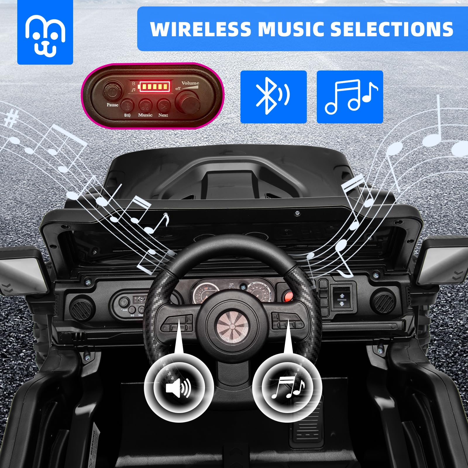 MINIATURE MOTORS 12V Kids Electric Ride on Truck Car Remote Control, Twin 35W Motors 3.5MPH Max