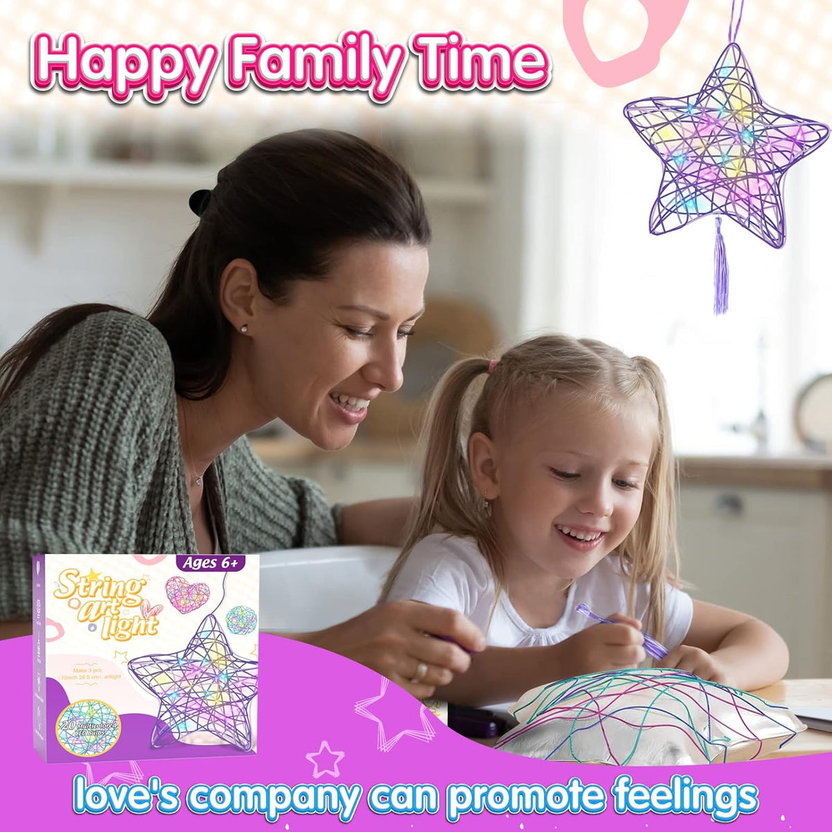 ESOXOFFORE 3D String Art Kit for Kids,Christmas Birthday Gifts for 8 9 10 11 12 Year Old Girls