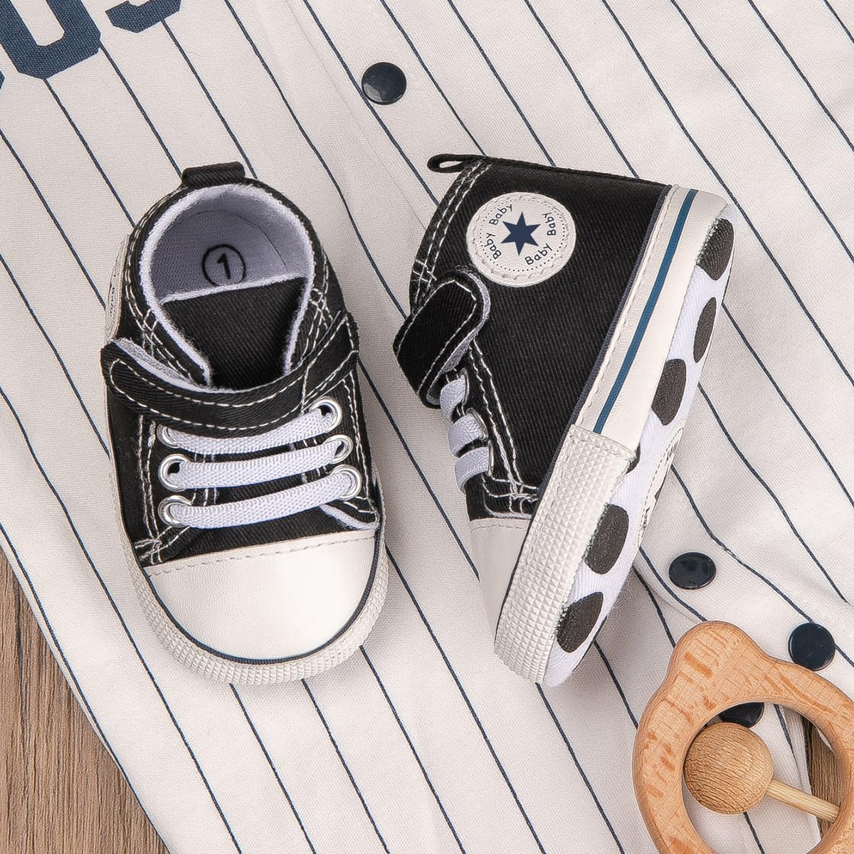 Unisex Baby Girls Boys Canvas High-top Shoes, Newborn Infant Anti-Slip Soft Sole Frist Walking