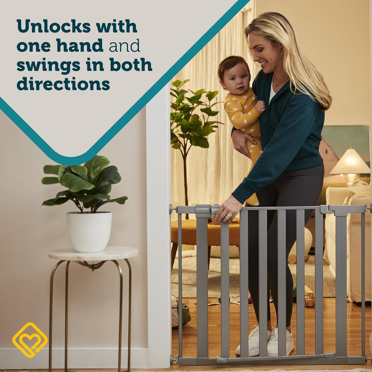 Safety 1st Walk Through Baby Gate with Door, Adjustable Pressure Mount Lift, Dog Gates, Fits