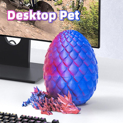 Dragon Egg - 3D Printed Egg with Flexible Dragon Inside, 3D Printed Gift, Articulated Dragon Egg