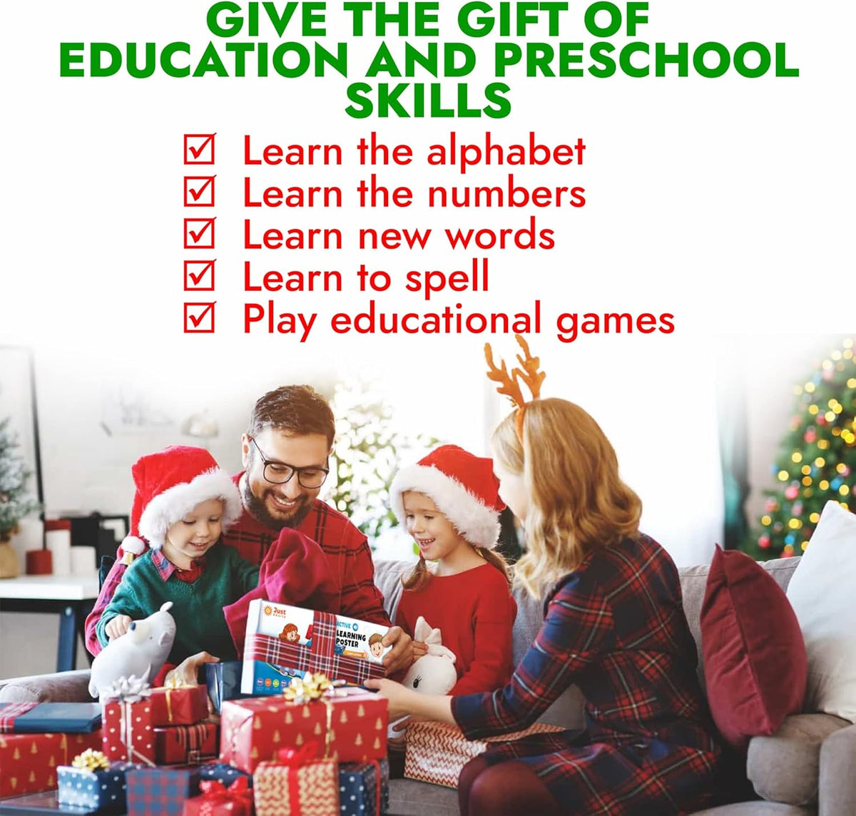Just Smarty Interactive Alphabet Wall Chart | Talking ABCs & 123s Music Poster with Interactive