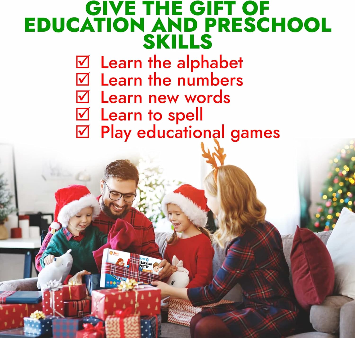 Just Smarty Interactive Alphabet Wall Chart | Talking ABCs & 123s Music Poster with Interactive