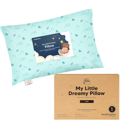 Mini Toddler Pillow with Pillowcase - 9x13 My Little Dreamy Travel Kids Pillow for Sleeping